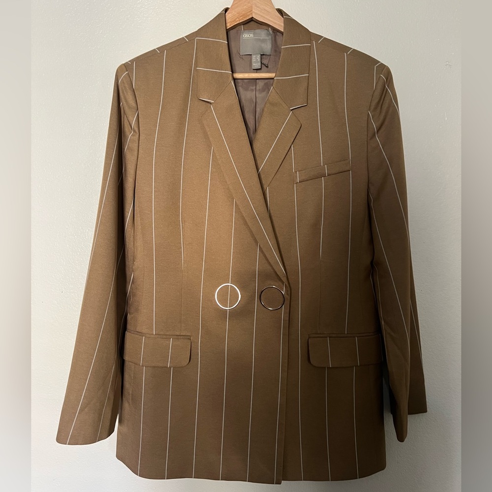 Tan Pinstripe Blazer